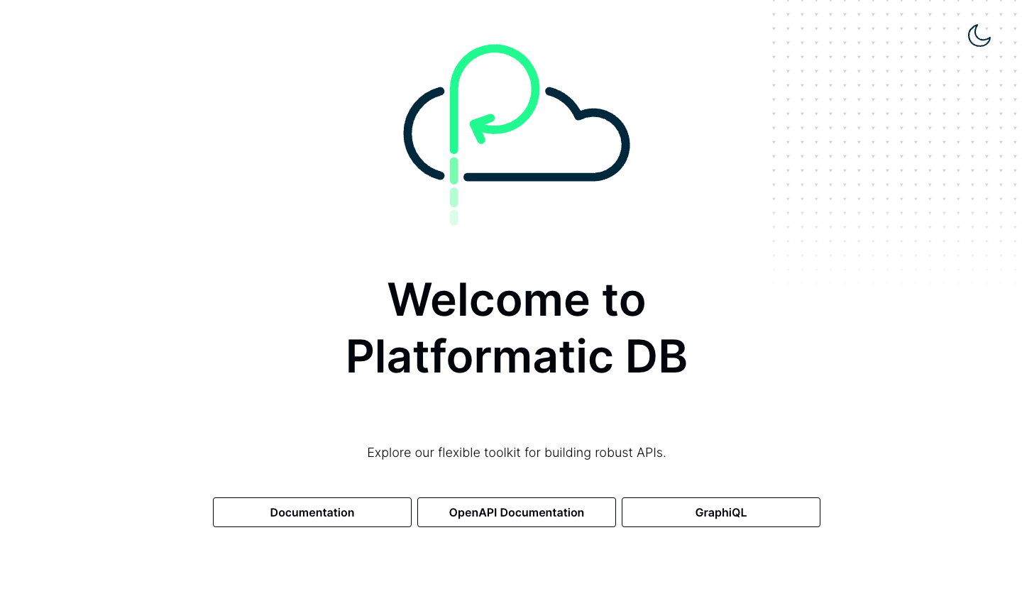 Platformatic DB local server